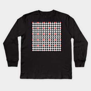 Triangle red black white Kids Long Sleeve T-Shirt